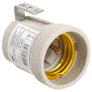 Патрон с держателем Е27 керамика EPC15-04-01-K01