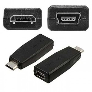 USB-F MINI TO USB-M MICRO, Переходник USB miniUSB F -  microUSB M
