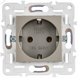 SKANDY Розетка с заземлением без защитных шторок 16А SK-R05Sh шампань IEK SK-R11-16-K37