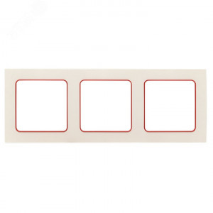 Стокгольм Рамка 3-местная белая с линией цвета красный PROxima EAM-G-304-10
