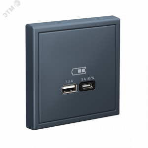 ARTGALLERY USB розетка A + тип-C 45Вт высокоскор.заряд. QC, PD, механизм, грифель GAL000729