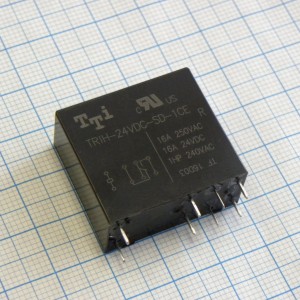 TRIH-24VDC-SD-1CE-R, миниатюрное 24VDC, 16А, 1переключение