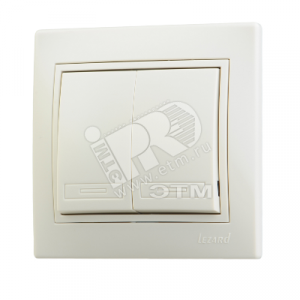 Выключатель 2-кл. СП Mira 10А IP20 со вставкой крем. 701-0303-101