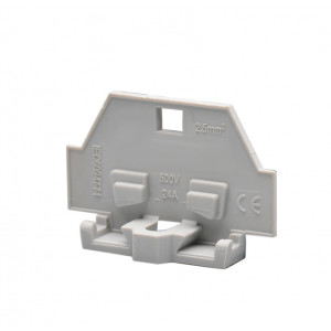 Боковая крышка G-JUT3-2.5F-GY, Крышка боковая, для клемм JUT3-2.5F, цвет: серый