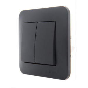 Выключатель 2-кл. 1п СП Karina 10А IP20 механизм черн. бархат 707-4288-101