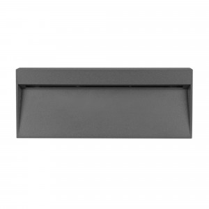 Светильник LGD-TRACE-S200x80-8W Warm3000 (GR, 65 deg, 230V) 029961, Светодиодный накладной прямоугольный светильник для стен, лестниц, 8Вт. Цвет ТЕПЛЫЙ БЕЛЫЙ 3000K, св.поток 300лм, CRI(Ra)>80, угол 65°, асимметричный свет. Размер 200x80x32мм. Влагозащищенный корпус IP65, алюминий серого цвета. Питание AC230V, 8Вт,