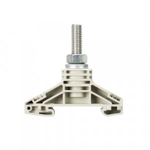 Болтовая клемма BK M8/35, Болтовая клемма, М8, 1 точка подключения, тип фиксации провода: болтовой, 150A, 1000V, ширина: 21 мм, цвет: серый, тип монтажа: DIN35