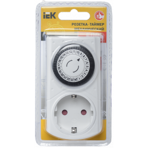 РТМ-1 Розетка-таймер механ. 30мин 24ч 48on/off 16А IP20 ERT-20-1-16-S-30-0-20-K01