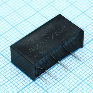AM2DS-1205SJZ, DC/DC, 2Вт, вход 10.8…13.2В, выход 5В/0.04…0.4А, изоляция 1500В DC, КПД 82%, максимальная емкостная нагрузка не более 2400мкФ, SIP7, 19.65x7.05x10.16мм, -40…105°C, пластик