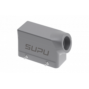 Крышка разъема S16B-SE-4B-M32, Крышка разъема на кабель, типоразмер 16B, без уплотнителя, 1 отверстие с резьбой для кабельных вводов M32x1,5, с боковым расположением, без защелок (упоры для двух защелок), материал корпуса: алюминиевый сплав