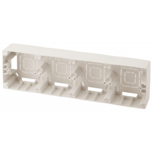 12-6104-02 Коробка наклад. монтажа 4 поста, 2, слоновая кость (5/50/300) Б0043191