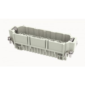 Вилочная контактная вставка DD-064-MC, Вилочная контактная вставка, обжимная фиксация, 64 полюса + PE, типоразмер 24B, 250V, 10A, (обжимные контакты поставляются отдельно)