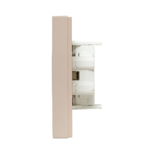 Механизм розетки двойной, 16А, без заземления, без шторок, с рамкой, кремовый Эпика EKF UP1-SOI-200