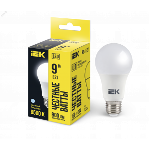 Лампа светодиодная ECO A60 9Вт грушевидная 230В 6500К E27 LLE-A60-9-230-65-E27