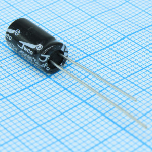KM471M1ABKJ0612VBK, Конденсатор алюминиевый электролитический 470мкФ 10В ±20% (6.3 X 12мм) радиальный 2.5мм 2000час 105°С россыпь
