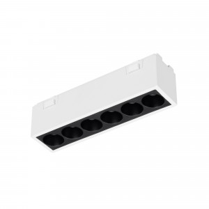 Светильник MAG-VIBE-LASER-L101-6W Warm3000 (WH, 24 deg, 48V) 044417, Светильник для магнитных треков MAG-VIBE. Мощность 6 Вт, св. поток 475 лм, 79 лм/Вт, теплый 3000 K, CRI>90, угол 24°, напряжение питания 48 В. Белый прямоугольный корпус из алюминия, экран поликарбонат, степень защиты IP20. Размер: длина 101 мм, ширина 25