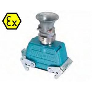 Крышка разъема Ex EX GOT GP16 M32 09IA Z4, Крышка разъема на кабель, типоразмер 16B, взрывозащита, с уплотнителем, 1 кабельный ввод M32x1,5, с разгрузкой на изгиб, IP54, с верхним расположением, с двумя защелками, материал корпуса: цинковый сплав