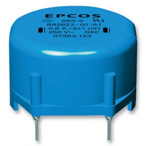 B82623G0001A010, Дроссель сдвоенный синфазный 82мкГн 100кГц 2A 100мОм по постоянному току монтаж в отверстие коробка