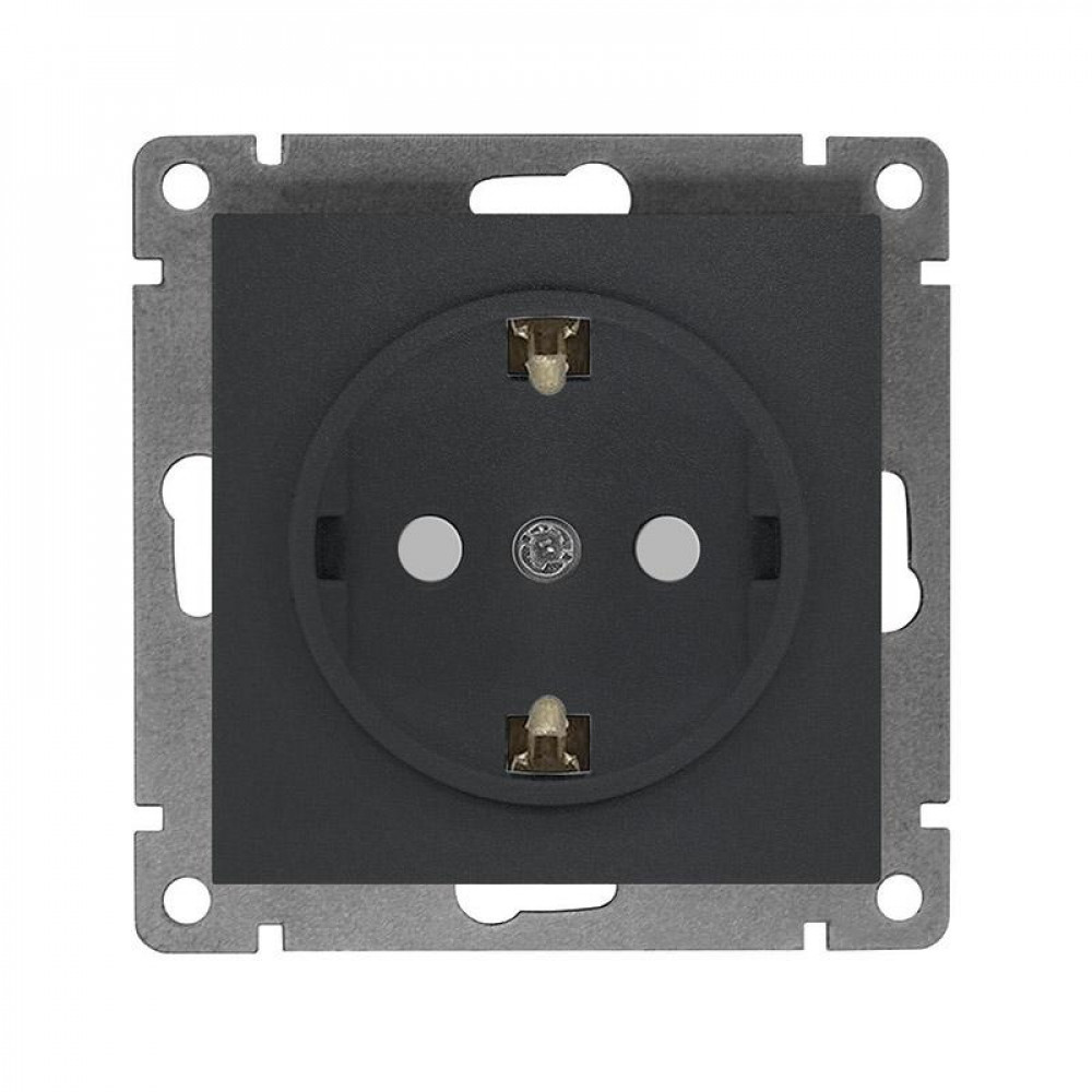 Изображение товара Розетка 1-м СП Афина 16А IP20 графит с заземлением