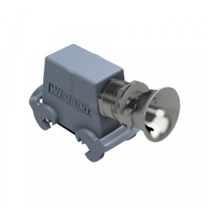 Крышка разъема BAS GOT GD 40HM32 50 A3, Крышка разъема на кабель, типоразмер 16B, высокое исполнение, без уплотнителя, 1 кабельный ввод M32x1,5, с разгрузкой на изгиб, IP54, с верхним расположением, с двумя защелками, материал корпуса: алюминиевый сплав