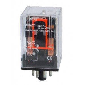 Промежуточное реле, без колодки PR101, Промежуточное реле, 3 группы переключающих контактов, контактная емкость: 10A/250VAC 10A/30VDC, номинальное напряжение катушки: 6…380VAC 6…220VDC, тип колодки SR05