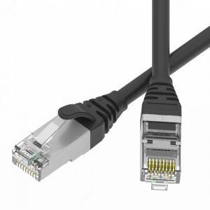 Патч-корд экранированный SLIM CAT6 S/FTP 4х2, 28 AWG, LSZH, ч-рный, 0,2м [RN6SF4502BK-28]