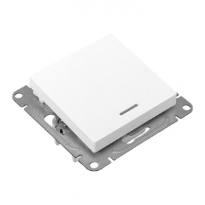 Механизм выключателя, одноклавишный, с подсветкой, белый Эпика EKF UP1-SWW-14