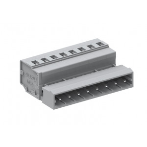 Вилочный разъем на кабель 450419, Вилочный разъем, прямой, на кабель, шаг: 5.0 мм, 19 полюсов, фиксация провода пружинная, исполнение: стандартное, 320V, 12A, цвет: серый