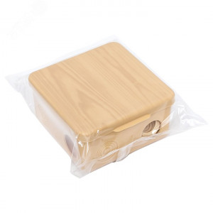 Коробка распределительная КМР-030-014 с крышкой (100х100х55), 8 мембранных вводов светлое дерево IP54 PROxima plc-kmr-030-014-s