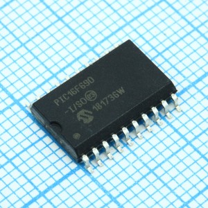 PIC16F690T-I/SO, Микроконтроллер Micrichip 4096x12 Флэш-память/256-ОЗУ 256-ЭППЗУ 12/10-бит АЦП 18 портов ввода-вывода 3 таймера 2 компаратора сторожевой таймер шины EUSART SPI I2C 4-х ШИМ 10бит