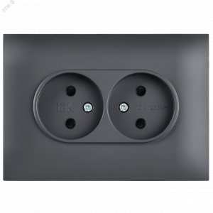 SKANDY Розетка 2-местная без заземления с защитными шторками 10А в сборе SK-R09T титан IEK SK-R23-10-K48-F