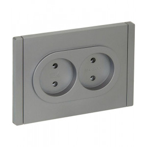 FORTE&PIANO Розетка 2-местная без заземления без защитных шторок безвинтовое крепление 10А FP526 сталь IEK FP-R20-10-1-K46