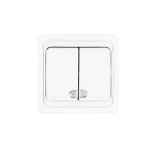 Выключатель 2-кл. СП Валери 10А IP20 с подсветкой бел. В0123
