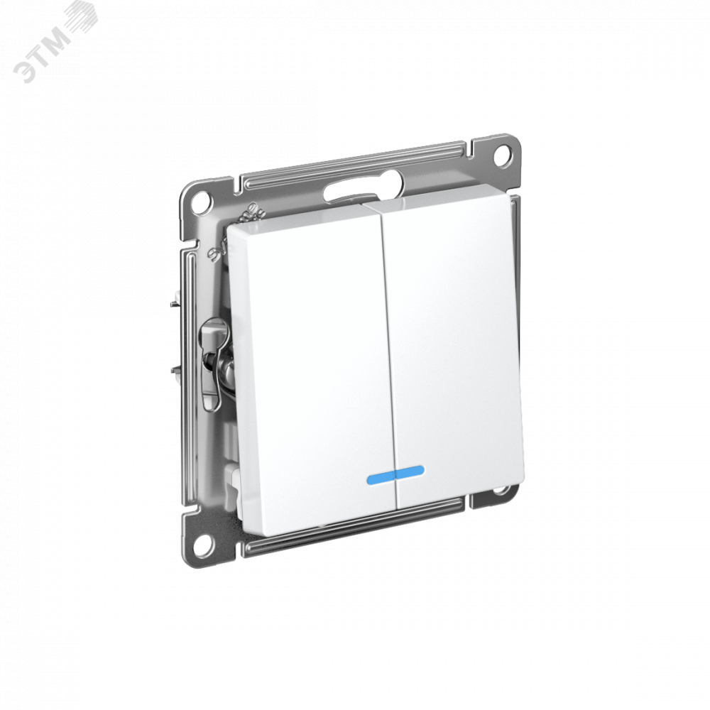 Изображение товара Выключатель 2-кл. СП AtlasDesign 10А IP20 с подсветкой механизм белый