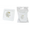 Розетка 2П+З 16А c защитными шторками белая 