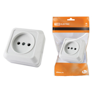 Розетка 2П открытой установки IP20 10А, белая "Ладога" SQ1801-0013