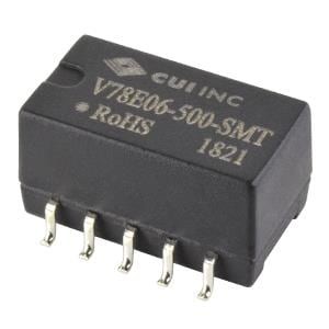 V78E05-500-SMT-TR, Преобразователи постоянного тока в постоянный без изоляции 6.5-36Vin 5V 500mA SMT TR Non-Iso