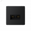 ARTGALLERY РОЗЕТКА двойная компьютерная RJ45+RJ45, кат. 5е, механизм, КАРБОН GAL001085