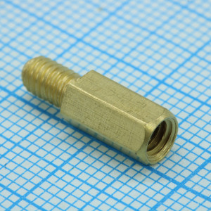 PCHSN-10 М4, Стойка для печатной платы, шестигранная латунная M4 10мм, отверстие-винт