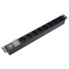 Блок розеток SHE19-8SH-S-IEC 19дюйм 250В 1U 10А 8 розеток Schuko с выкл. алюм. корпус разъем IEC 60320 C14 255002
