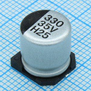 EZV471M25RF, Конденсатор алюминиевый  электролитический 470мкФ 25В ±20% (10 X 10.5мм) для поверхностного монтажа 670мА 5000час 105°С лента на катушке