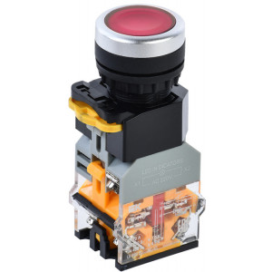 Кнопка D8-11D d=22мм 1з+1р с подсветкой красная BBT30-11D-3-12-K04