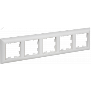 BRITE Рамка 5-местная РУ-5-БрАБ арктический белый/белый IEK BR-M52-12-K91