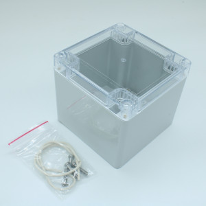 G2102C, Герметичный корпус из поликарбоната с прозрачной крышкой, IP65, светло-серый