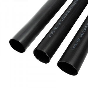Трубка термоусадочная СТТК (3-4:1) 33/8 черная, среднестенная клеевая термоусаживаемая трубка в метровой нарезке