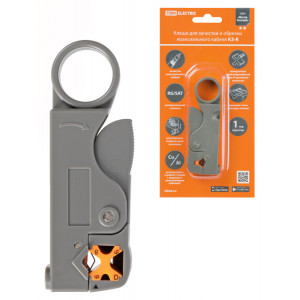 Клещи КЗ-К, зачистка коаксиального кабеля RG-58/59/6/SAT, регулируемые ножи, «МастерЭлектрик» SQ1003-0203