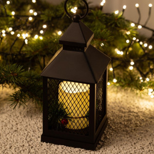 Светильник ERANY-DF02 новогодний светодиодный Сочельник черный 3*AАA 10*10*23 см Б0060488