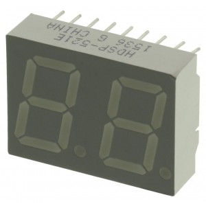 HDSP-521E, Индикатор светодиодный 7-сегментный 14.2мм 2-знаковый общий анод десятичная точка справа