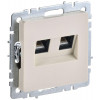 Розетка компьютерная двойная СП RJ45 кат.5E BRITE РК10-2-БрКр беж. BR-K20-1-K10