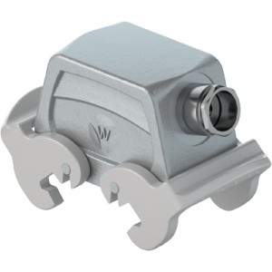 Крышка разъема 70.373.1035.0, Крышка разъема на кабель, типоразмер 10B, без уплотнителя, 1 кабельный ввод M20x1,5, IP54, с боковым расположением, с двумя защелками, материал корпуса: алюминиевый сплав